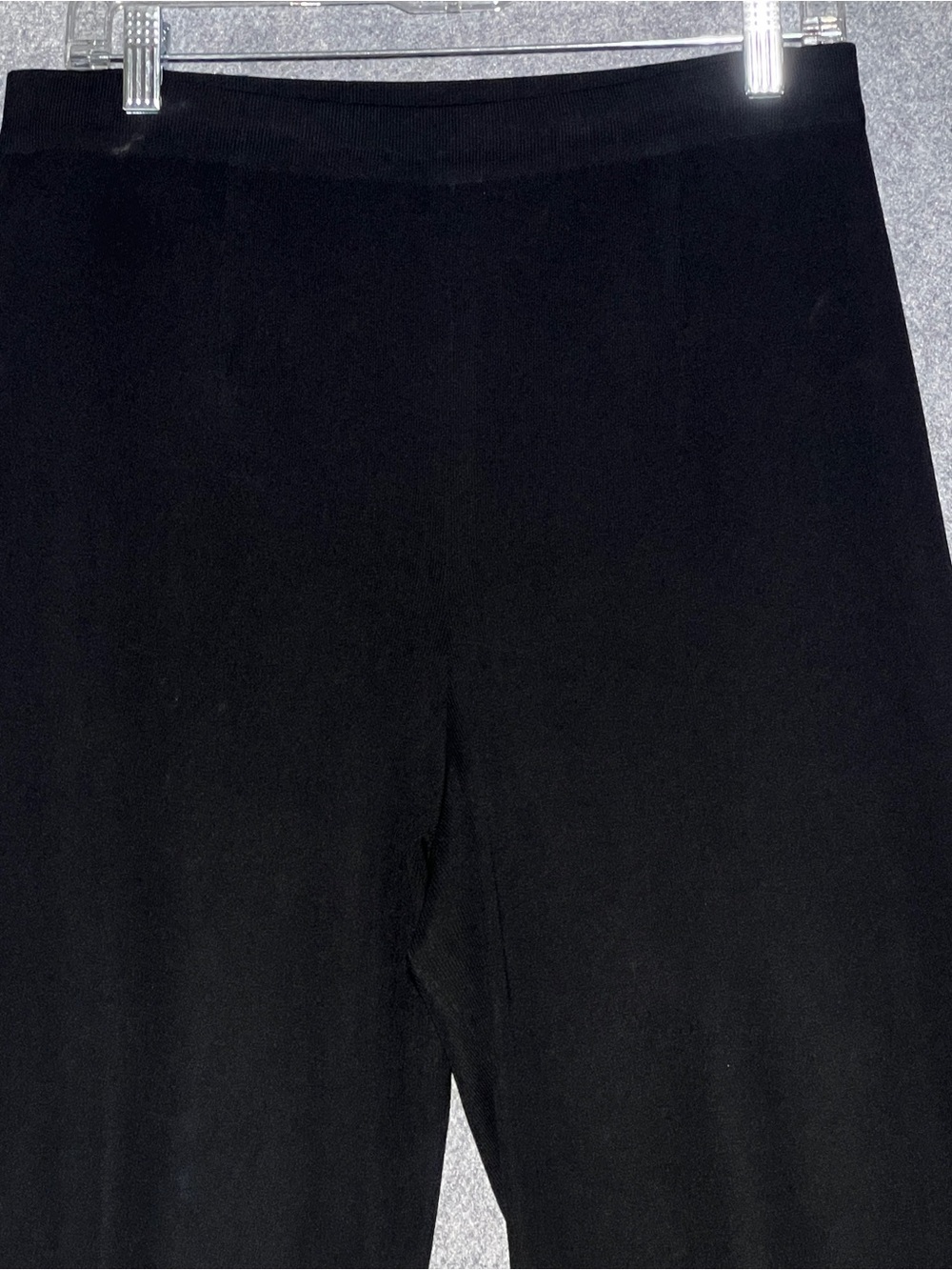 EXCLUSIVELY MISOOK Black Knit Stretch Elastic Waist Straight Leg Pants M - Picture 6 of 11